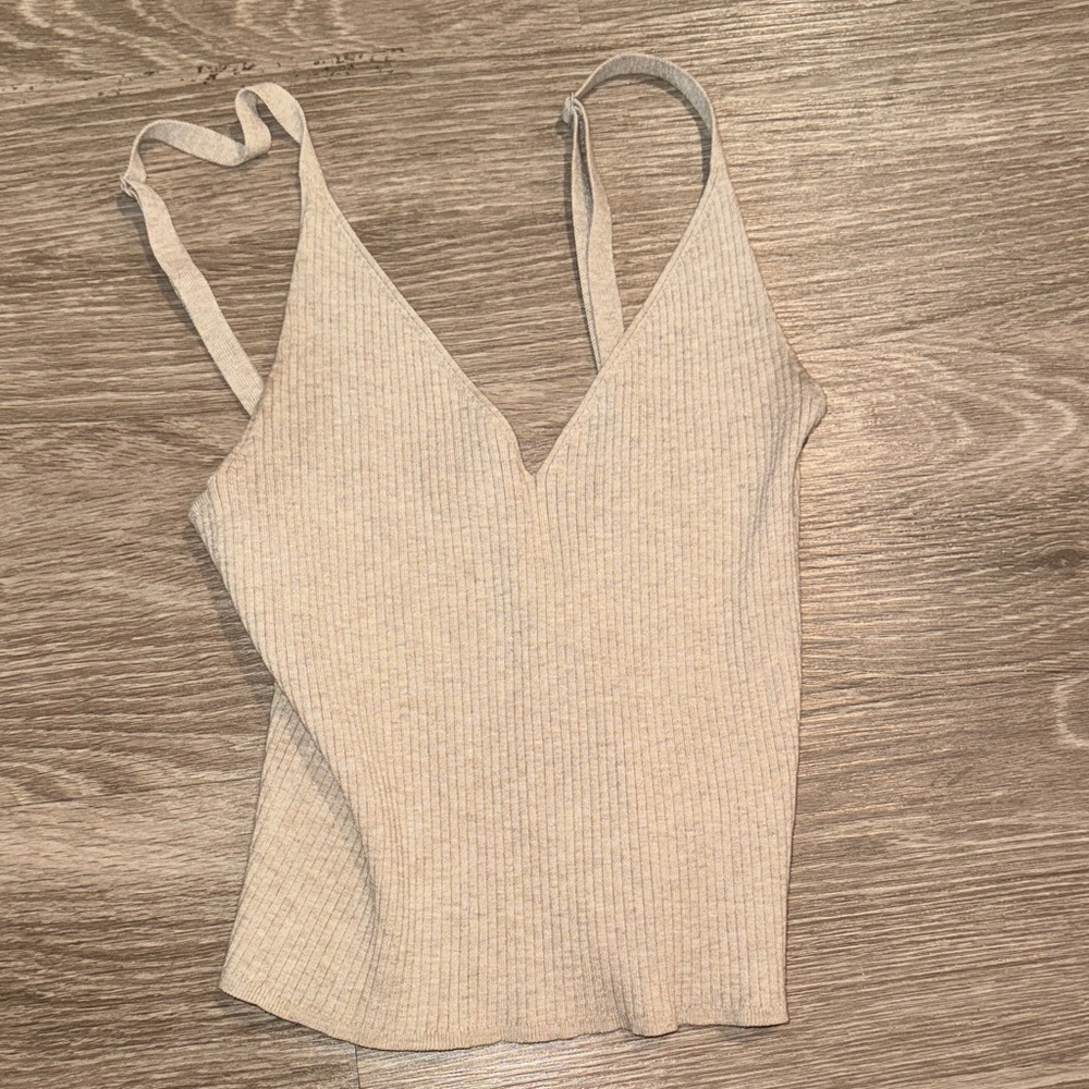 Aritzia Beige Ribbed Camisole